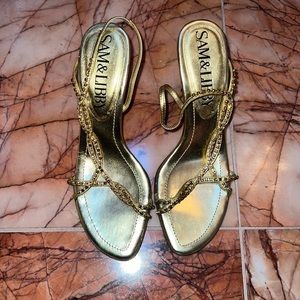 Gold rhinestone heels (Sam & Libby)